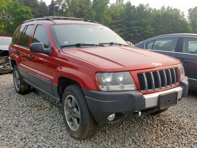 1J4GW48J74C219568 - 2004 JEEP GRAND CHER RED photo 1