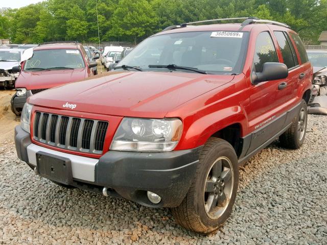 1J4GW48J74C219568 - 2004 JEEP GRAND CHER RED photo 2