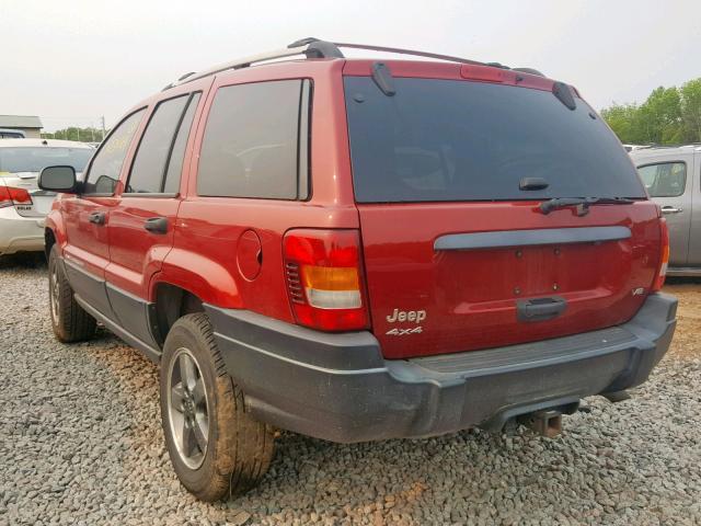 1J4GW48J74C219568 - 2004 JEEP GRAND CHER RED photo 3