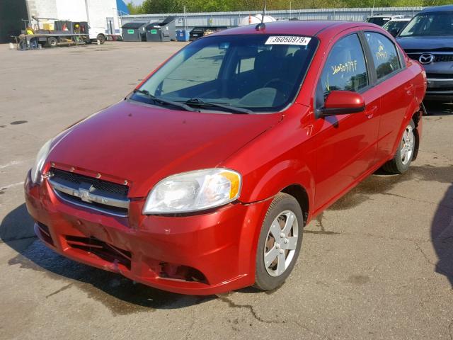 KL1TD5DE9AB088046 - 2010 CHEVROLET AVEO LS RED photo 2