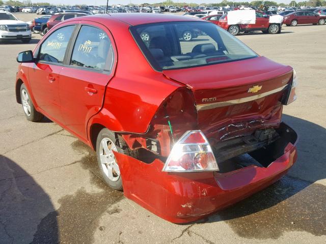 KL1TD5DE9AB088046 - 2010 CHEVROLET AVEO LS RED photo 3