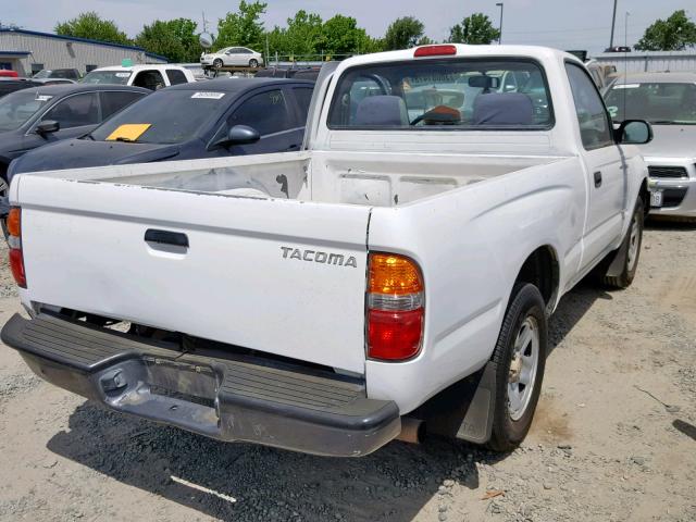 5TENL42N21Z774815 - 2001 TOYOTA TACOMA WHITE photo 4