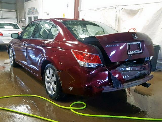 1HGCP2F8XAA108950 - 2010 HONDA ACCORD EXL BURGUNDY photo 3