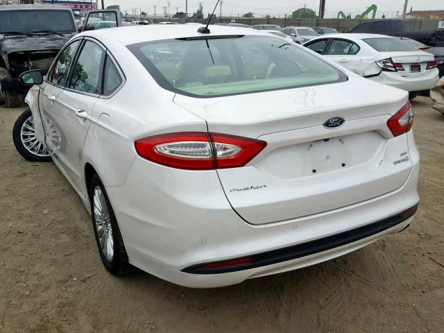 3FA6P0LU9DR386000 - 2013 FORD FUSION SE WHITE photo 3