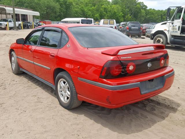 2G1WF52E549314620 - 2004 CHEVROLET IMPALA RED photo 3