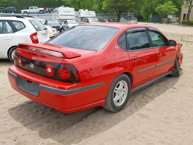 2G1WF52E549314620 - 2004 CHEVROLET IMPALA RED photo 4