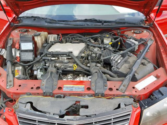 2G1WF52E549314620 - 2004 CHEVROLET IMPALA RED photo 7