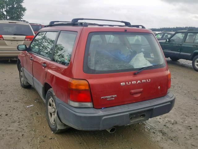 JF1SF6354YH708143 - 2000 SUBARU FORESTER L BURGUNDY photo 3