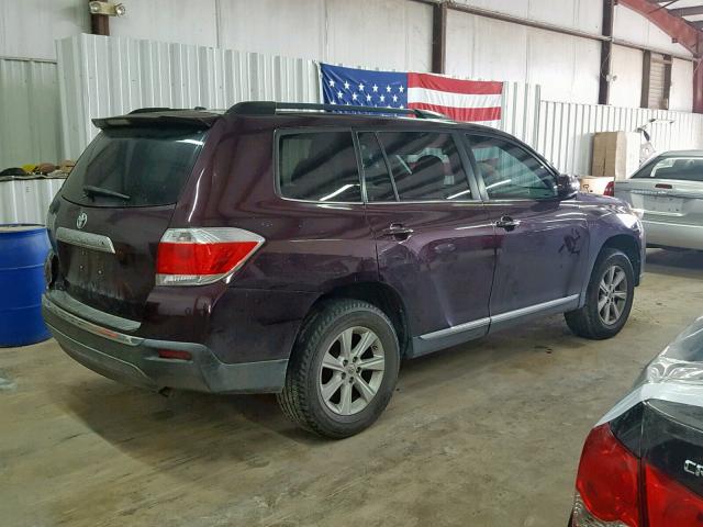 5TDZK3EH3BS040882 - 2011 TOYOTA HIGHLANDER PURPLE photo 4