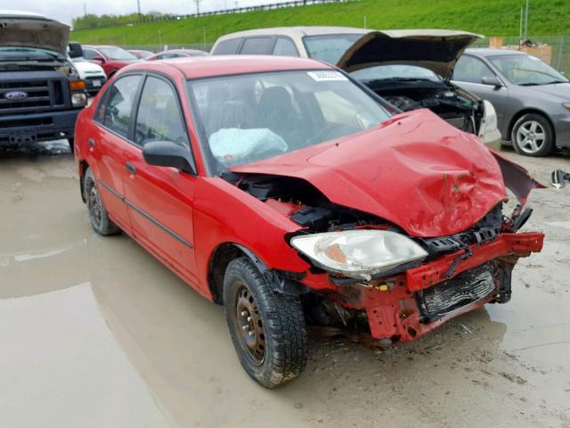 1HGES16305L024782 - 2005 HONDA CIVIC DX V RED photo 1