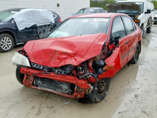 1HGES16305L024782 - 2005 HONDA CIVIC DX V RED photo 2