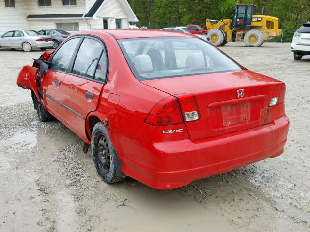 1HGES16305L024782 - 2005 HONDA CIVIC DX V RED photo 3