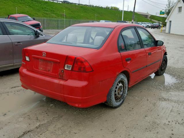 1HGES16305L024782 - 2005 HONDA CIVIC DX V RED photo 4