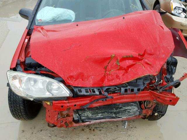 1HGES16305L024782 - 2005 HONDA CIVIC DX V RED photo 7