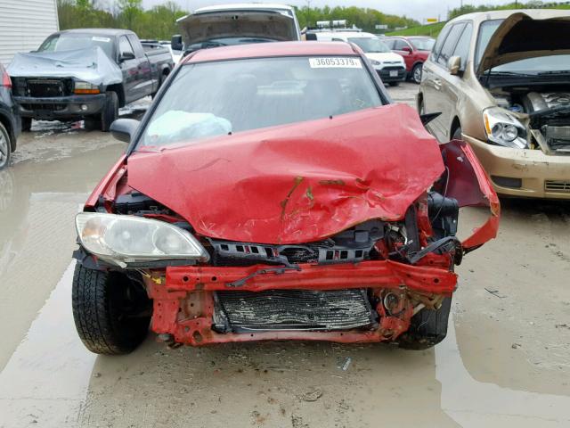 1HGES16305L024782 - 2005 HONDA CIVIC DX V RED photo 9