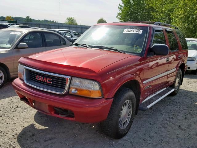 1GKDT13W812177999 - 2001 GMC JIMMY MAROON photo 2