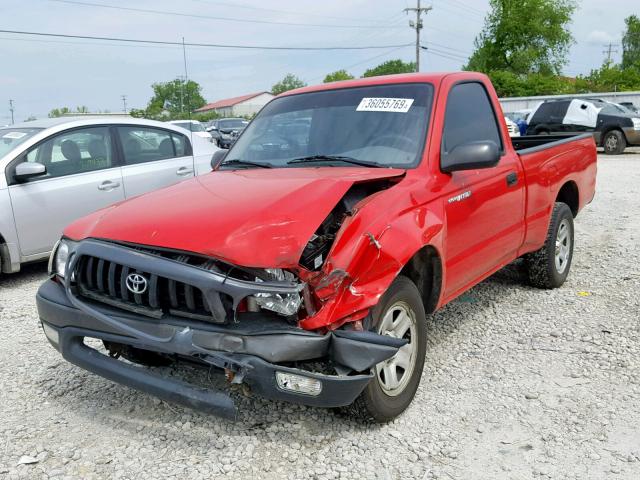 5TENL42N21Z746528 - 2001 TOYOTA TACOMA RED photo 2