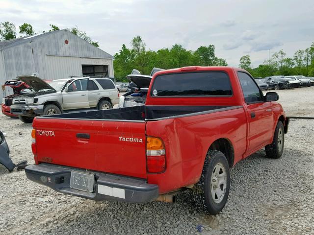 5TENL42N21Z746528 - 2001 TOYOTA TACOMA RED photo 4