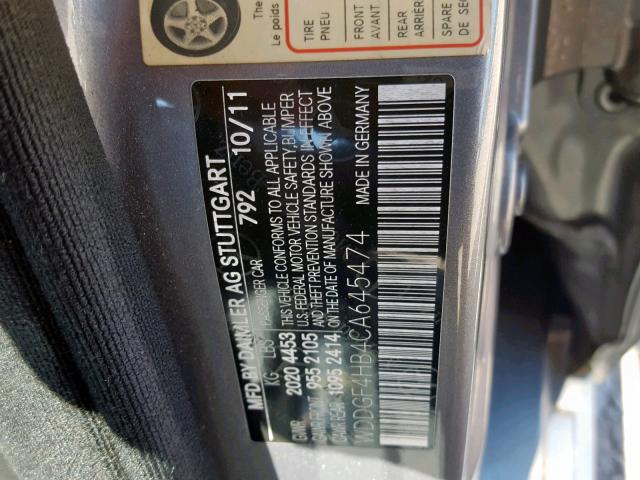 WDDGF4HB4CA645474 - 2012 MERCEDES-BENZ C 250 GRAY photo 10