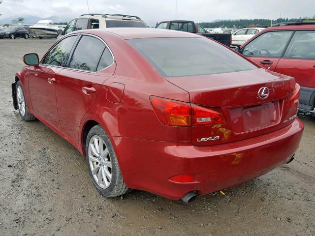 JTHCK262365007420 - 2006 LEXUS IS 250 RED photo 3