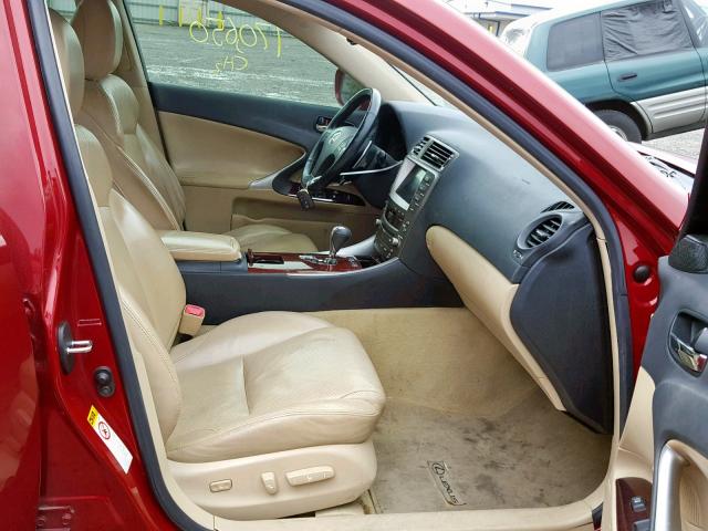 JTHCK262365007420 - 2006 LEXUS IS 250 RED photo 5