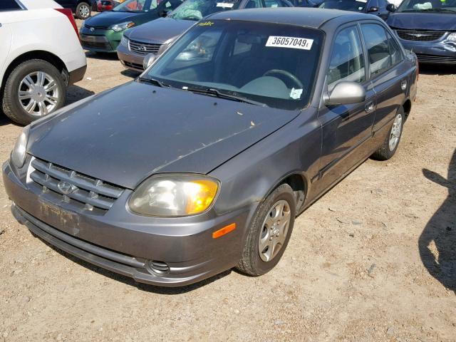 KMHCG45CX3U485114 - 2003 HYUNDAI ACCENT GRAY photo 2