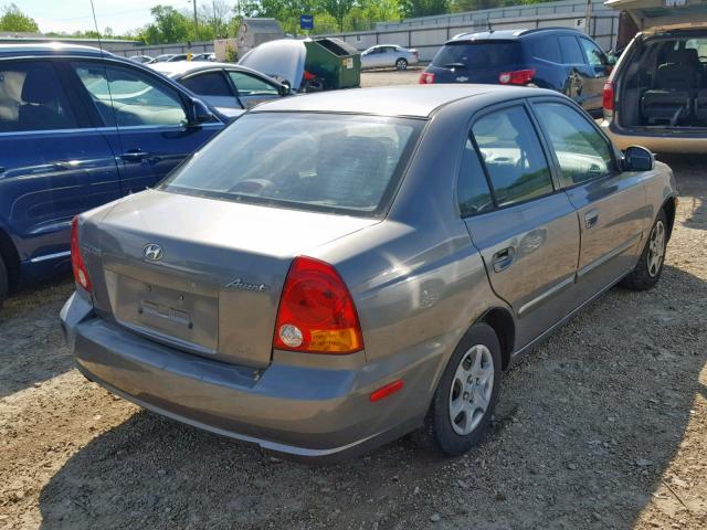 KMHCG45CX3U485114 - 2003 HYUNDAI ACCENT GRAY photo 4