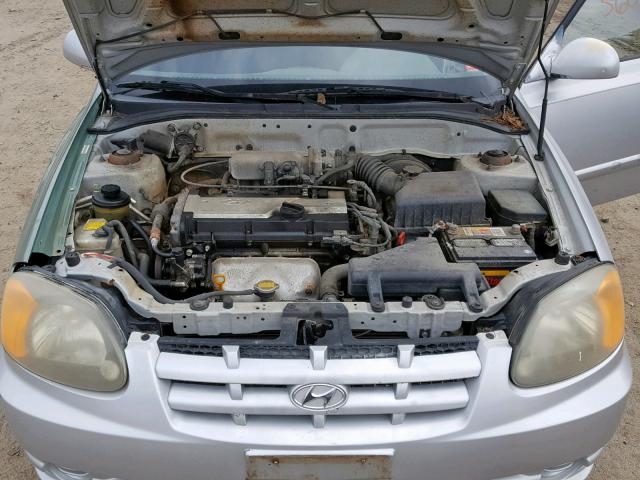 KMHCG45C45U631011 - 2005 HYUNDAI ACCENT GL GRAY photo 7