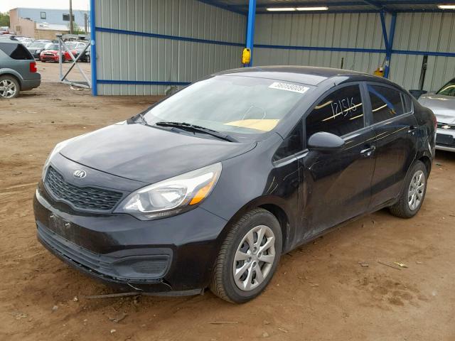 KNADM4A34E6364817 - 2014 KIA RIO LX BLACK photo 2