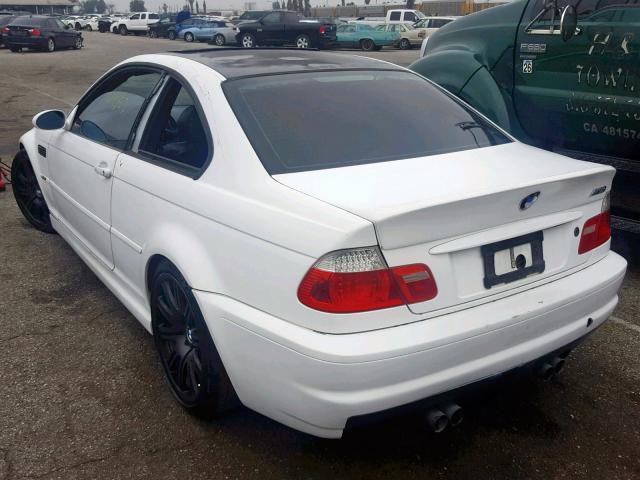 WBSBL93473JR22520 - 2003 BMW M3 WHITE photo 3