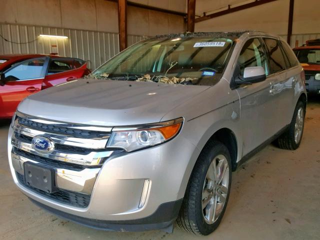 2FMDK3KC9EBA89007 - 2014 FORD EDGE LIMIT SILVER photo 2