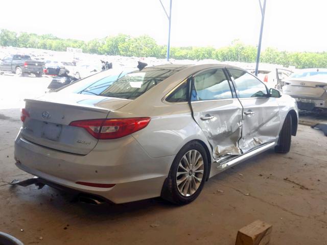 5NPE34AF2FH023394 - 2015 HYUNDAI SONATA SPO SILVER photo 4