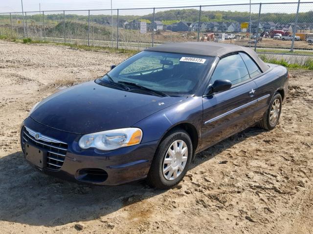 1C3EL45R94N123384 - 2004 CHRYSLER SEBRING LX BLUE photo 2