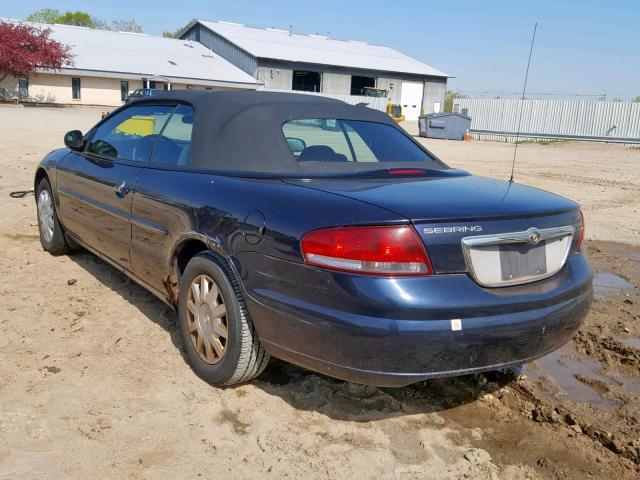 1C3EL45R94N123384 - 2004 CHRYSLER SEBRING LX BLUE photo 3