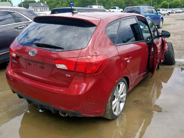 KNAFW5A32C5547435 - 2012 KIA FORTE SX RED photo 4