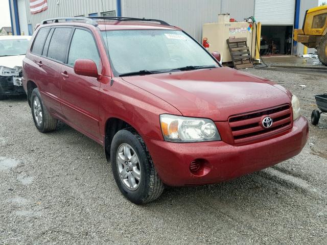 JTEGD21A660151712 - 2006 TOYOTA HIGHLANDER BURGUNDY photo 1