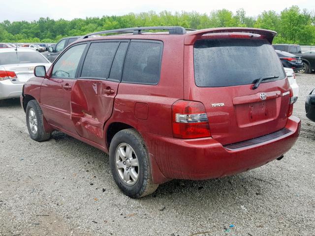 JTEGD21A660151712 - 2006 TOYOTA HIGHLANDER BURGUNDY photo 3