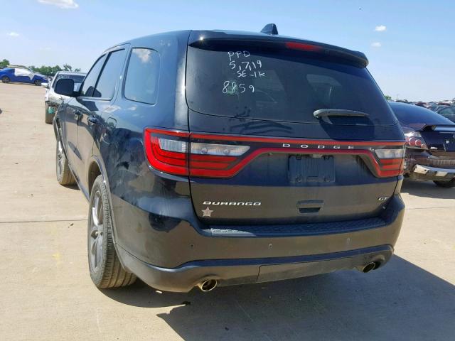 1C4RDHDG3HC798859 - 2017 DODGE DURANGO GT BLACK photo 3