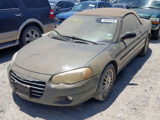 1C3EL55R74N202011 - 2004 CHRYSLER SEBRING LX GREEN photo 2