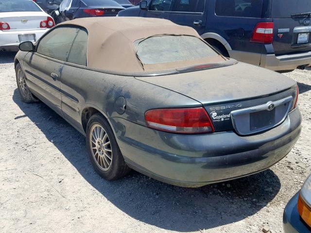 1C3EL55R74N202011 - 2004 CHRYSLER SEBRING LX GREEN photo 3