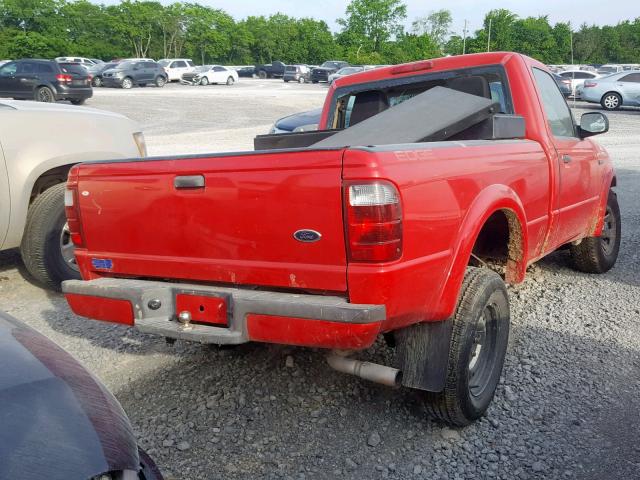 1FTYR10U84PA29003 - 2004 FORD RANGER RED photo 4