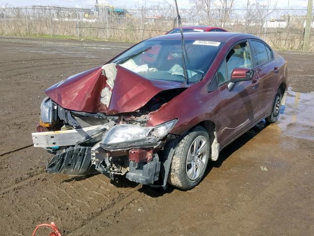 2HGFB2F43FH061469 - 2015 HONDA CIVIC LX BURGUNDY photo 2