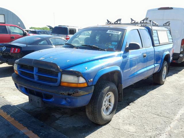 1B7GG22X4WS681731 - 1998 DODGE DAKOTA BLUE photo 2