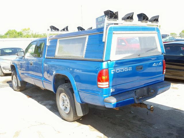 1B7GG22X4WS681731 - 1998 DODGE DAKOTA BLUE photo 3