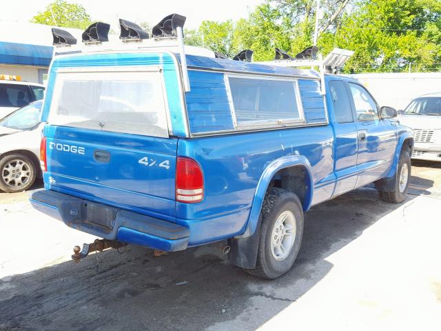 1B7GG22X4WS681731 - 1998 DODGE DAKOTA BLUE photo 4