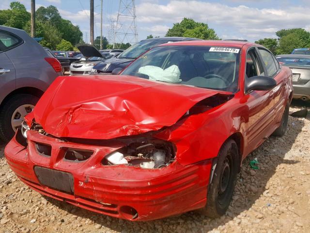 1G2NE52F32C306296 - 2002 PONTIAC GRAND AM S RED photo 2