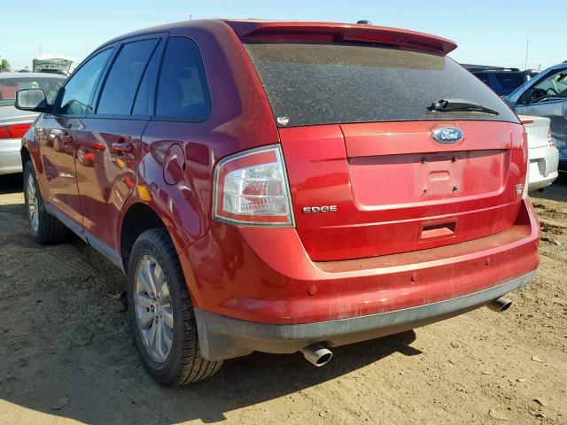 2FMDK48C69BA98122 - 2009 FORD EDGE SEL RED photo 3