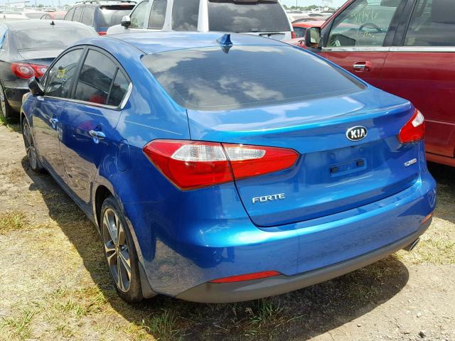 KNAFZ4A8XE5104840 - 2014 KIA FORTE EX BLUE photo 3