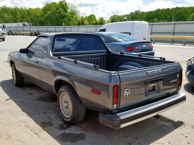 1B7EZ44C4ED179358 - 1984 DODGE RAMPAGE GRAY photo 3