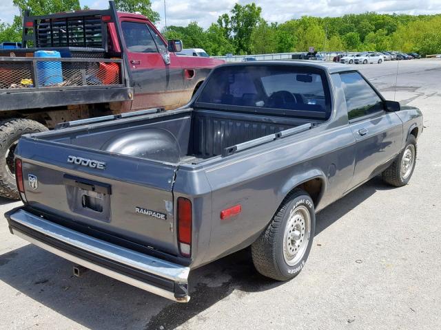 1B7EZ44C4ED179358 - 1984 DODGE RAMPAGE GRAY photo 4